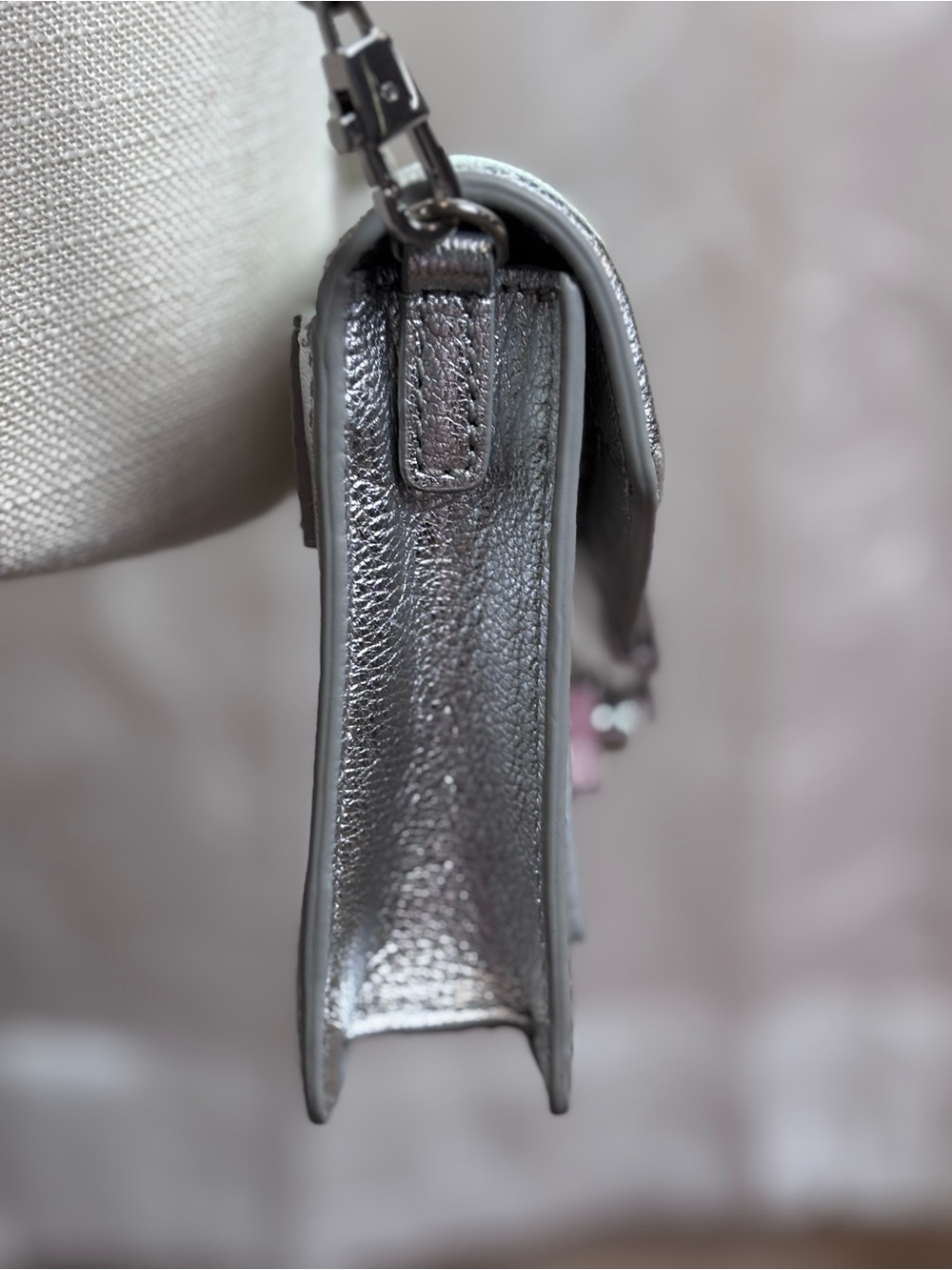 Loeffler Randall Silver Leather Metallic Crossbody Bag - Picture 4 of 16
